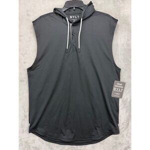 NWT BYLT Men's The Circuit Tank Performance Hoodie XL Black‎ Sleeveless